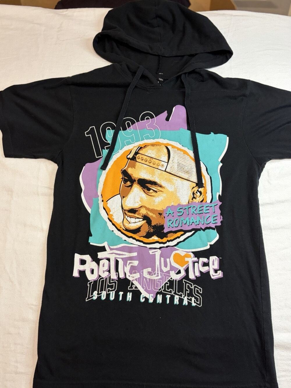 Poetic Justice Tupac Hoodie Men’s Small Black 1993 South Central Graphic